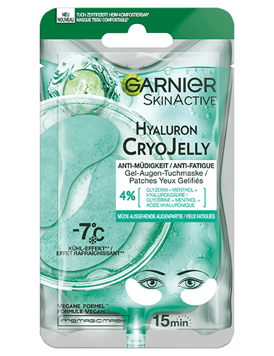 Garnier SkinActive Hyaluron Cyro Jelly Augenpads Verpackung vorne
